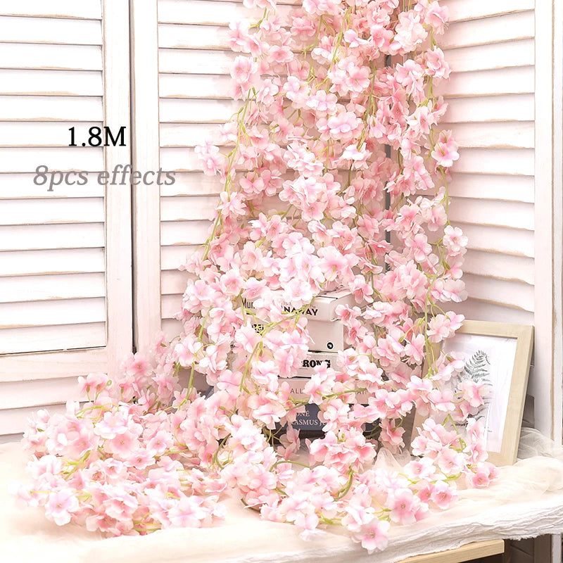 パーティー・インテリア装飾｜造花 桜ガーランド（1.8M）