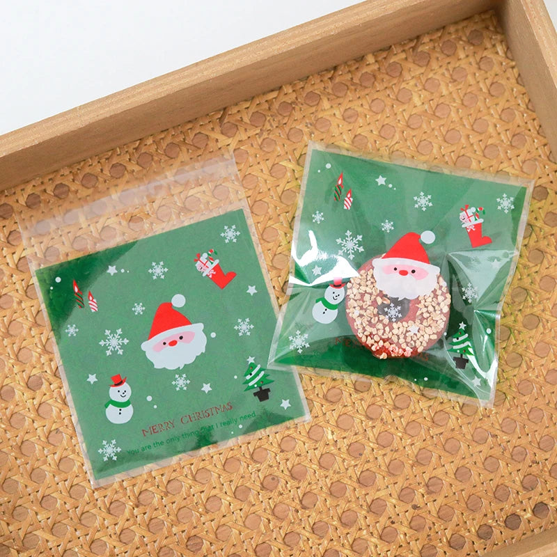 イベント・クリスマス装飾｜クリスマス柄ギフトバッグセット(100個入)