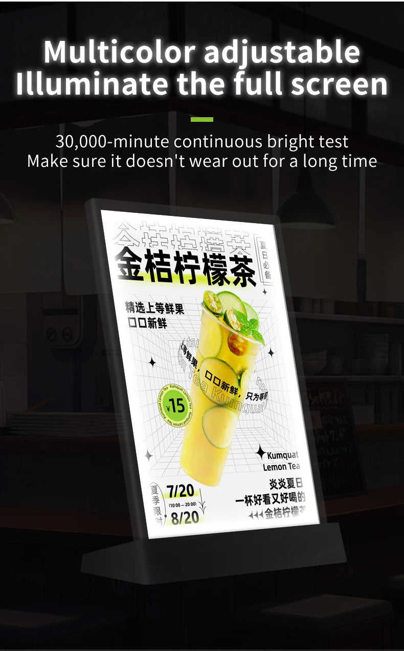 A4 USB LEDメニュースタンドライト