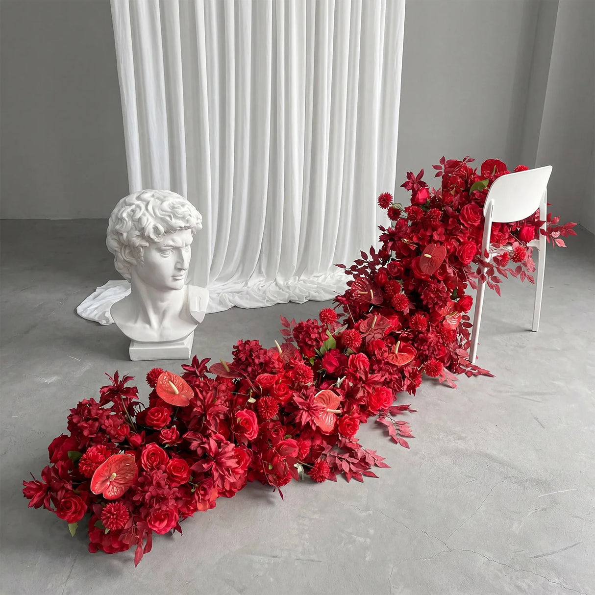 UFlower 200cm 人工ローズ＆アジサイ装飾