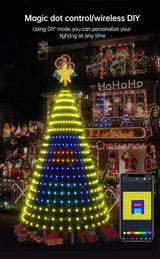 地引テスト用2.1M Smart Lighted RGB Christmas Tree APP & Remote Control Star Topper Outdoor DIY APP Controlled Lighted Christmas Tree Light
