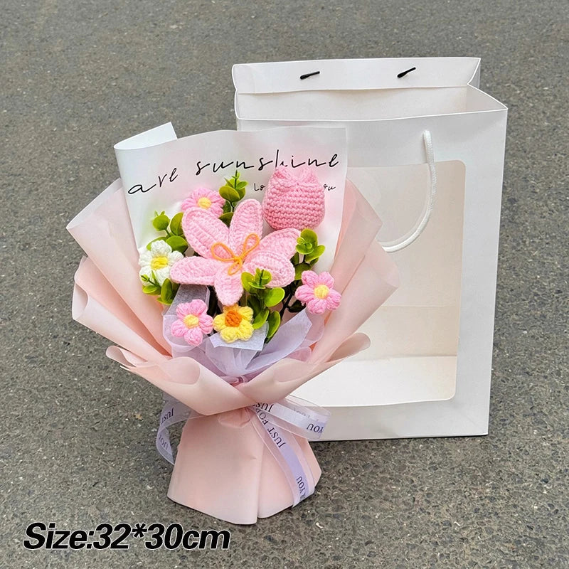 手作りかぎ針編みの花束 母の日ギフト