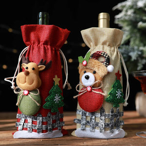 イベント・クリスマス装飾｜ギフト用クリスマス柄ワインボトルカバー