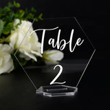 イベント・結婚式装飾｜透明アクリル六角形テーブルサインセット