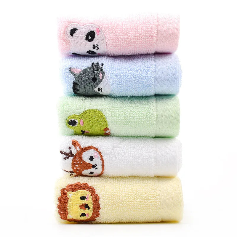 | ノベルティ用品 | 動物刺繍入りコットンフェイスタオル| 25x25c