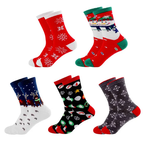 |クリスマスグッズ・ ノベルティ用品 |  クリスマス柄 ソックス5足組 | フリーサイズ