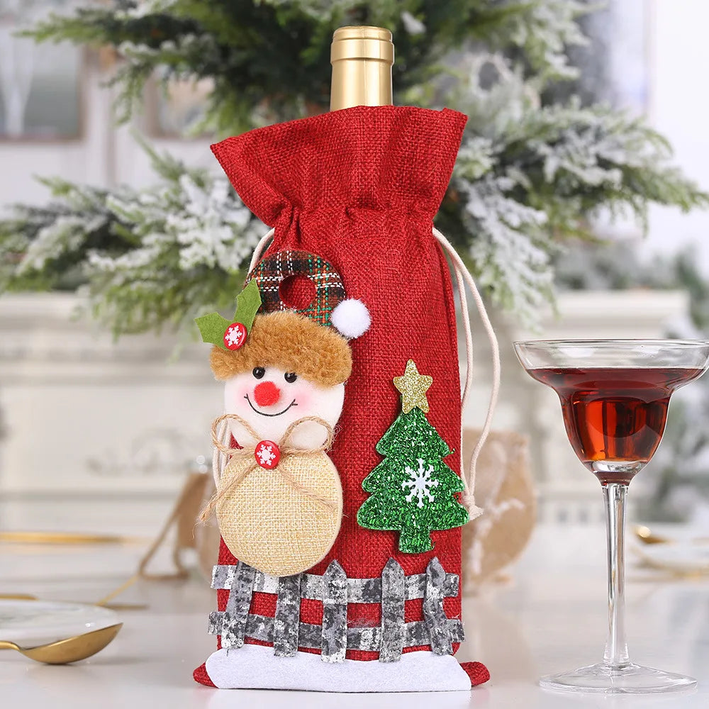 イベント・クリスマス装飾｜ギフト用クリスマス柄ワインボトルカバー