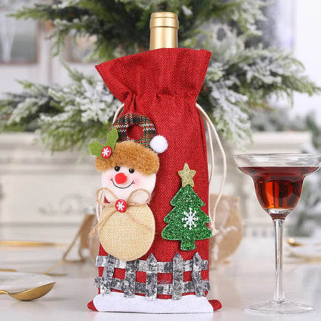 イベント・クリスマス装飾｜ギフト用クリスマス柄ワインボトルカバー