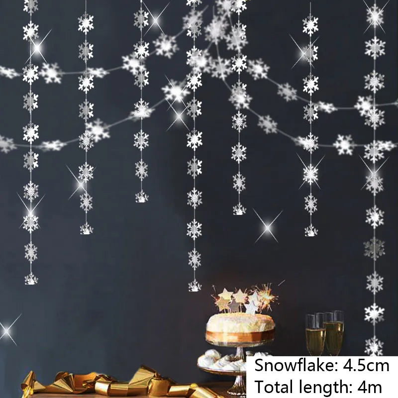 イベント・クリスマス装飾｜冬のスノーフレークガーランドデコレーション