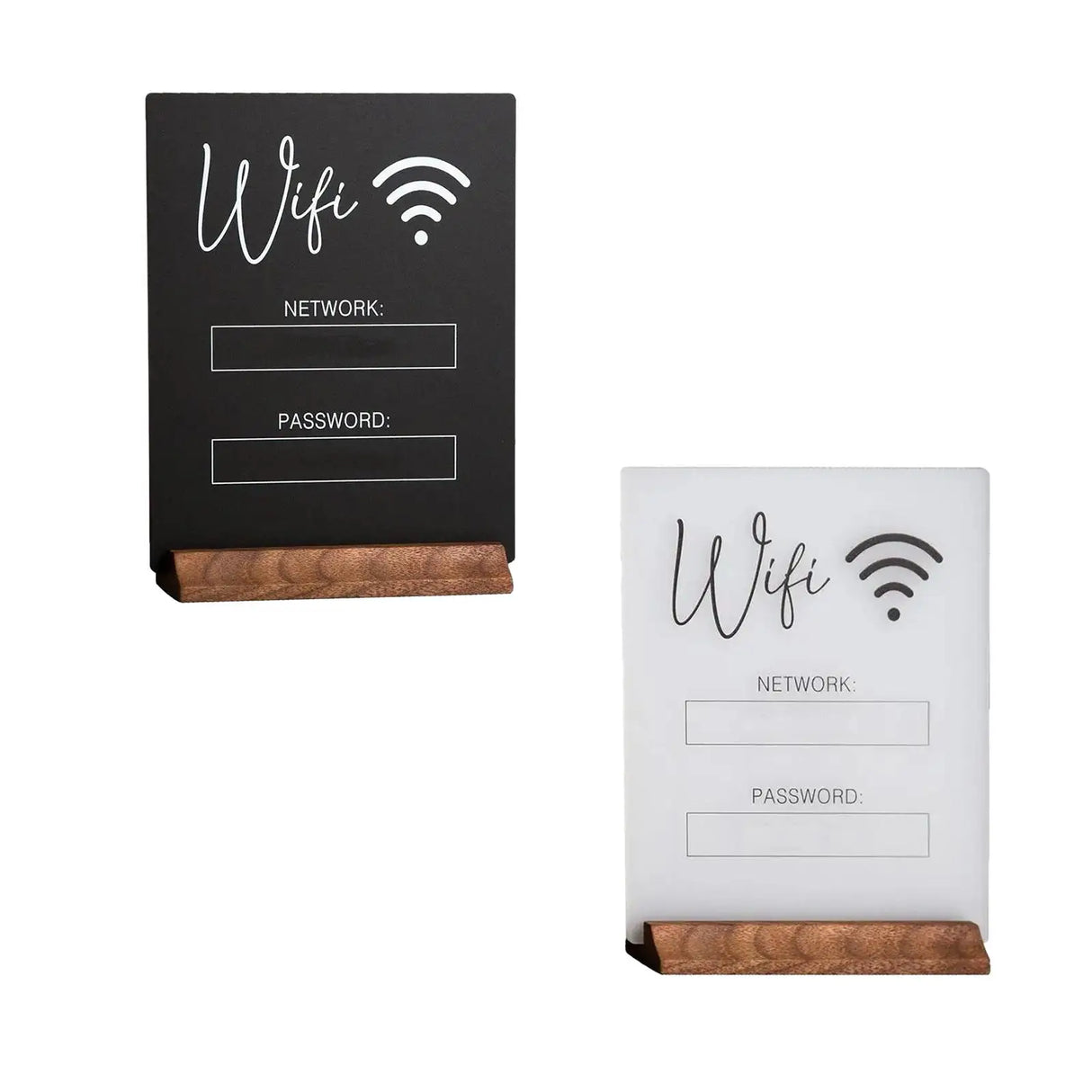 再利用可能なWiFiパスワードサインホルダー