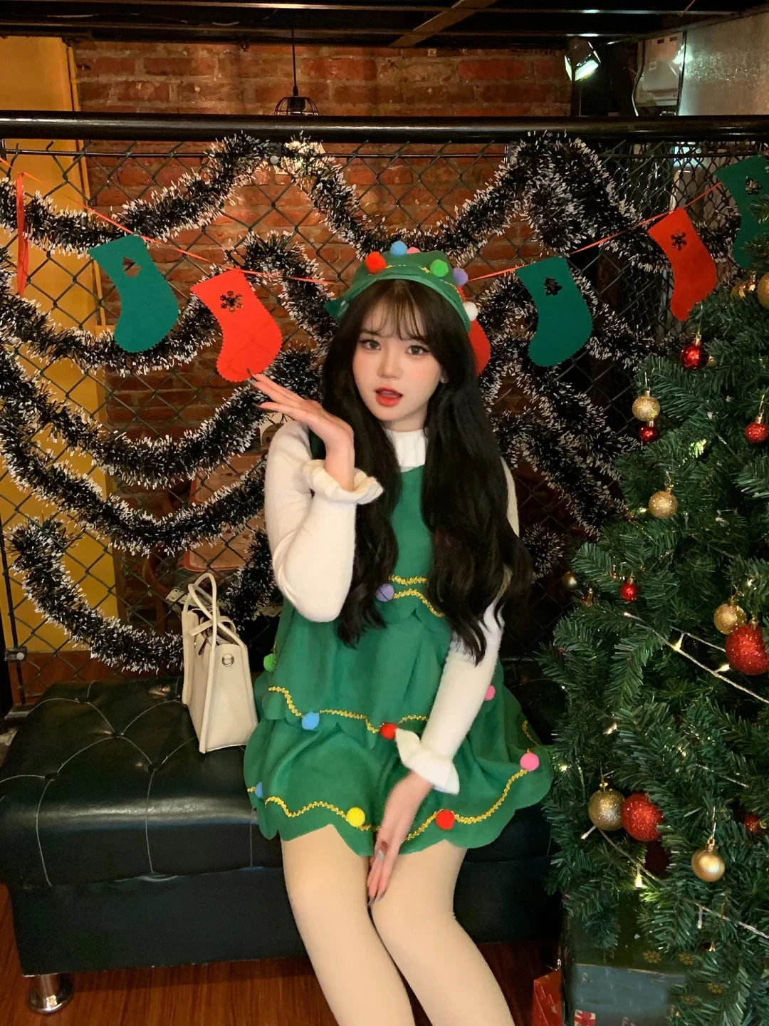 イベント・クリスマスグッズ｜キッズ～大人まで！ツリー型コスチュームセット(100c～170c)