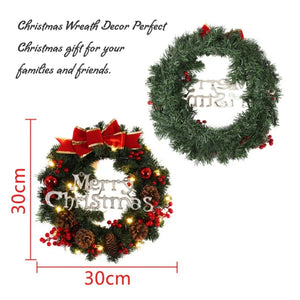 イベント・クリスマス装飾｜玄関ドア用LEDクリスマスリース