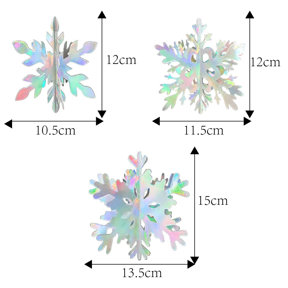 イベント・クリスマス装飾｜吊り下げスノーフレーク 3Dデコレーション 12個セット