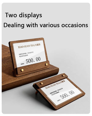 木製価格表示板・カードホルダースタンド