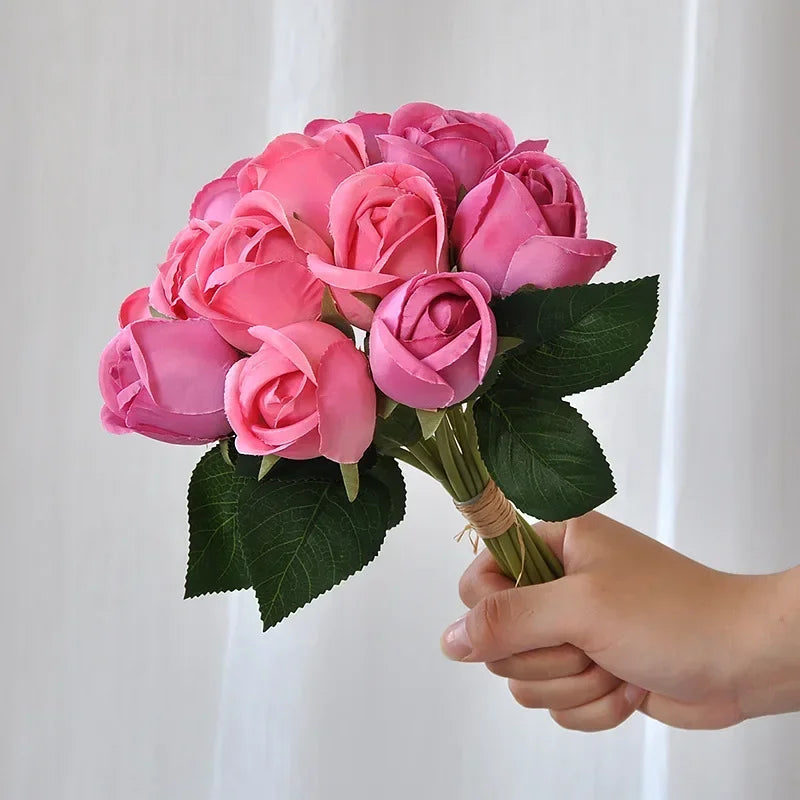 パーティー・インテリア装飾｜造花シルクローズブーケ(25cm)