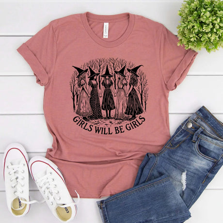 イベント・ハロウィングッズ｜レディース  ハロウィンヴィンテージ魔女柄 Tシャツ（S～3XL）