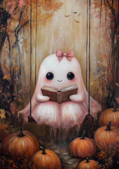 イベント・ハロウィングッズ｜秋の幽霊とパンプキンのキャンバスアート