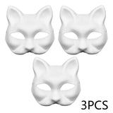 イベント装飾・ハロウィングッズ｜ペイントにぴったり！猫型お面(3/5pcs)