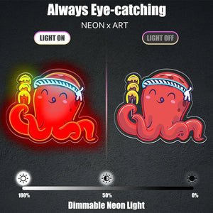 タコのLEDネオンサイン（ネオン看板） 壁装飾ライト