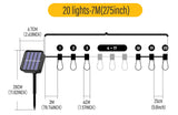 イベント・ガーデン装飾｜ソーラー式 屋外用防水 LEDストリング電球型ライト(4.5M/7M/9M)