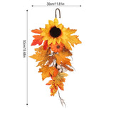 イベント・ハロウィングッズ｜秋の彩りスワッグ 50cm ひまわりと紅葉