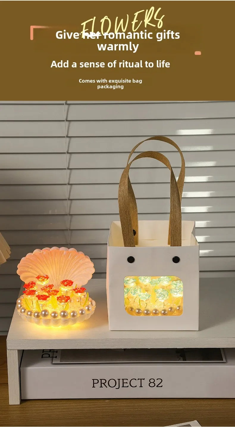 イベント・クリスマス装飾｜ハンドメイド シェル型ローズライトセット