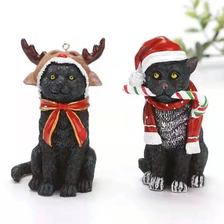 イベント・クリスマス装飾｜猫彫刻ペンダント樹脂フィギュア