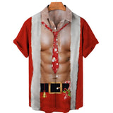 イベント・クリスマスグッズ｜ メンズ用 ユニーククリスマス柄プリントシャツ(XS～5XL)
