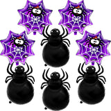 イベント・ハロウィン装飾｜スパイダーアルミホイルバルーンセット(8個)