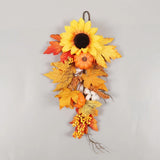イベント・ハロウィングッズ｜秋の彩りスワッグ 50cm ひまわりと紅葉