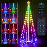 地引テスト用2.1M Smart Lighted RGB Christmas Tree APP & Remote Control Star Topper Outdoor DIY APP Controlled Lighted Christmas Tree Light