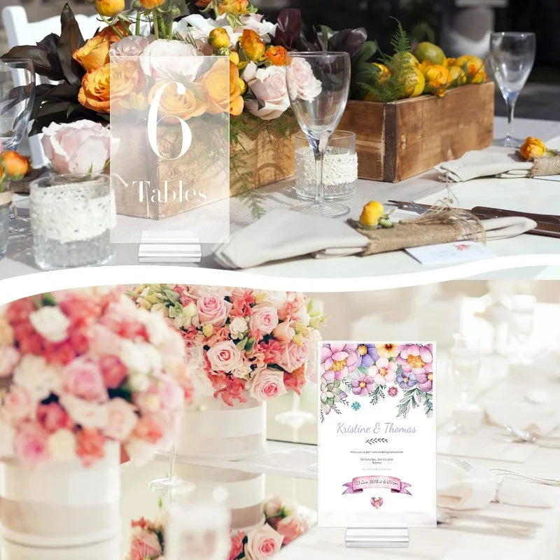 イベント・結婚式装飾｜透明プラスチックミニカードスタンドセット