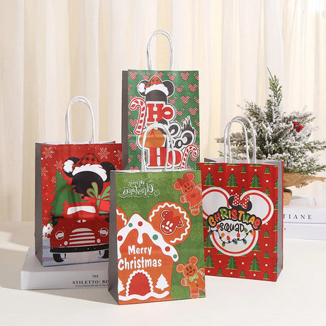 イベント・クリスマス装飾｜クリスマス用ペーパーギフトバッグ セット(4/8個入)
