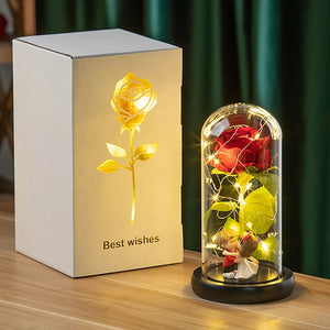 LED光る永遠のバラ ガラスドーム入り