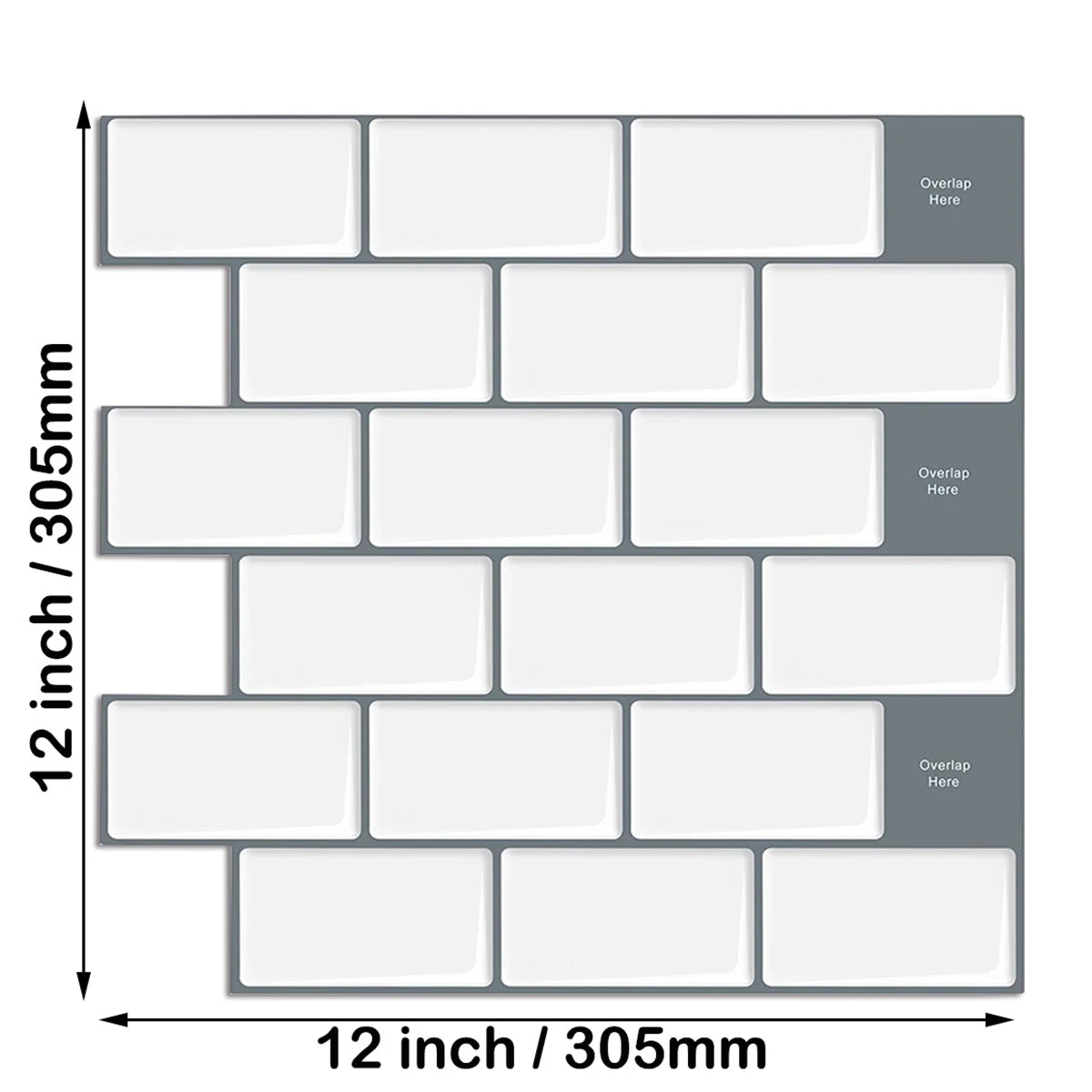 【DIY用】レンガ型天然石風ステッカー 30.5×30.5㎝(1pcs)
