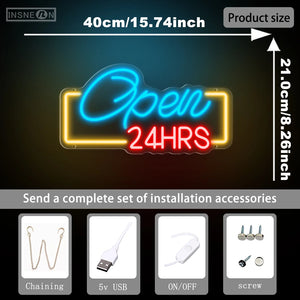 24HRS LEDネオンサイン（ネオン看板）