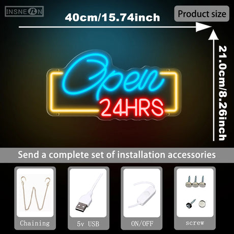 24HRS LEDネオンサイン（ネオン看板）