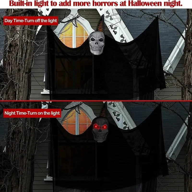 イベント・ハロウィングッズ｜LED付きスカルゴーストデコレーション