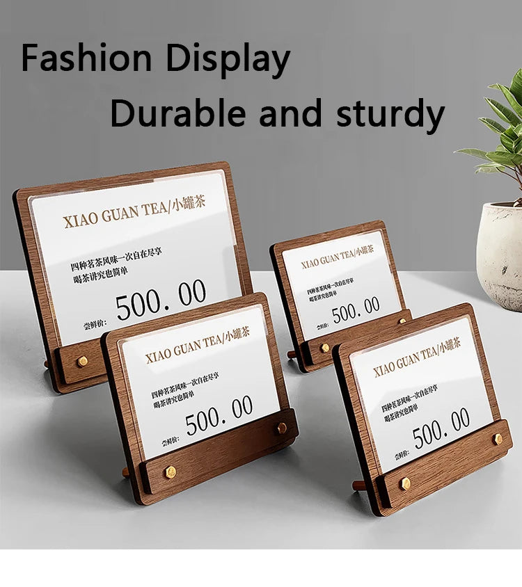 木製価格表示板・カードホルダースタンド