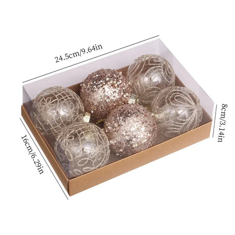 イベント・クリスマス装飾｜8cm PETボールオーナメント6個セット
