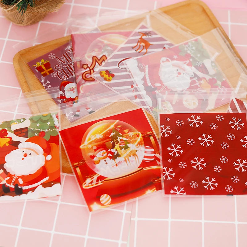 イベント・クリスマス装飾｜クリスマス柄ギフトバッグセット(100個入)