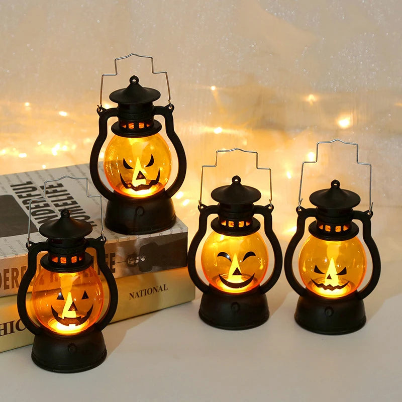 イベント・ハロウィングッズ｜かぼちゃLEDライト ポータブルキャンドルランタン型(12.6c)