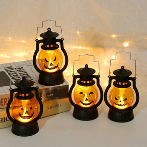 イベント・ハロウィングッズ｜かぼちゃLEDライト ポータブルキャンドルランタン型(12.6c)