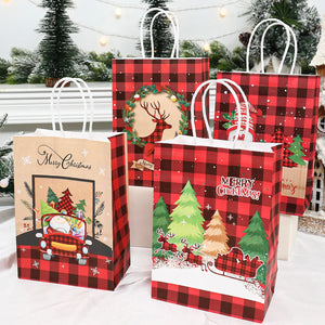 イベント・クリスマス装飾｜クリスマスクラフト紙ギフトバッグセット(4枚入)