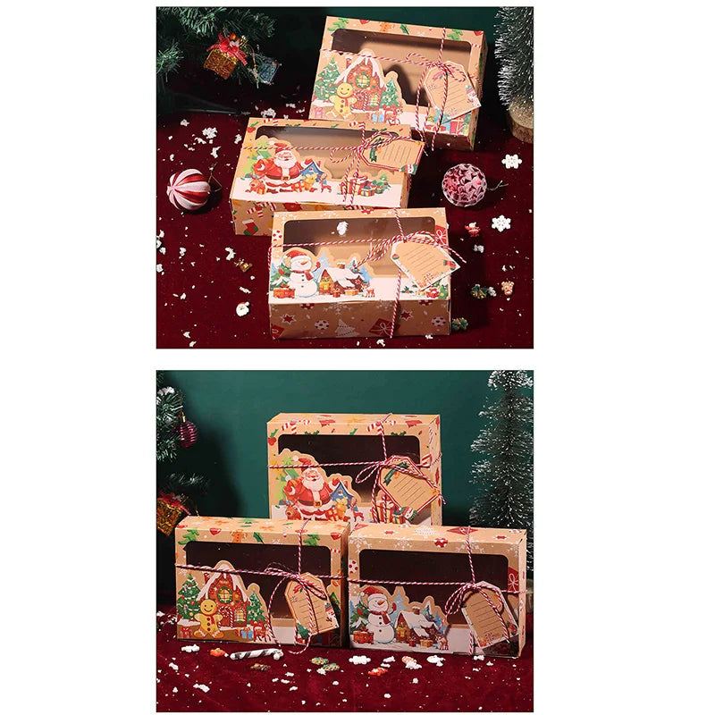 イベント・クリスマス装飾｜クラフト紙製ギフトボックス（3/6個入り）