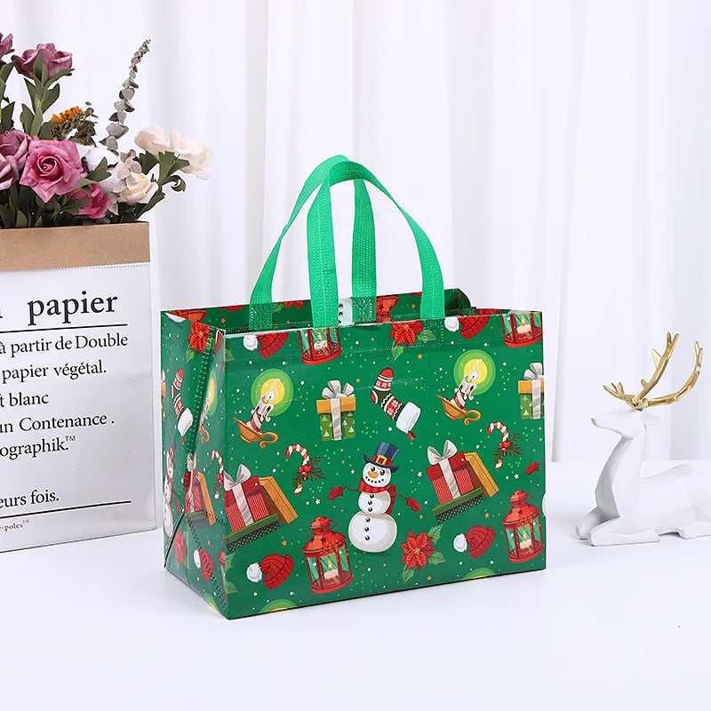 イベント・クリスマス装飾｜不織布トートバッグ型ギフトバックセット(4個/8個)