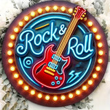 Rock & Roll メタルデザインLEDネオンサイン