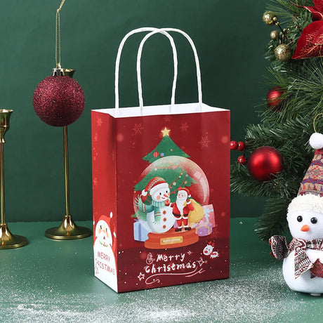 イベント・クリスマス装飾｜クリスマス柄クラフト紙バッグセット(S/M)