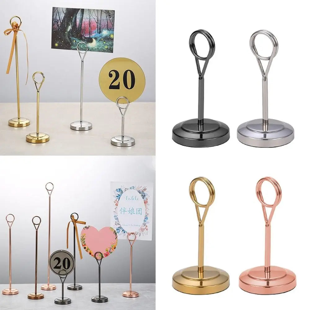 イベント・結婚式装飾｜ステンレス製ラウンドフォトクリップホルダー