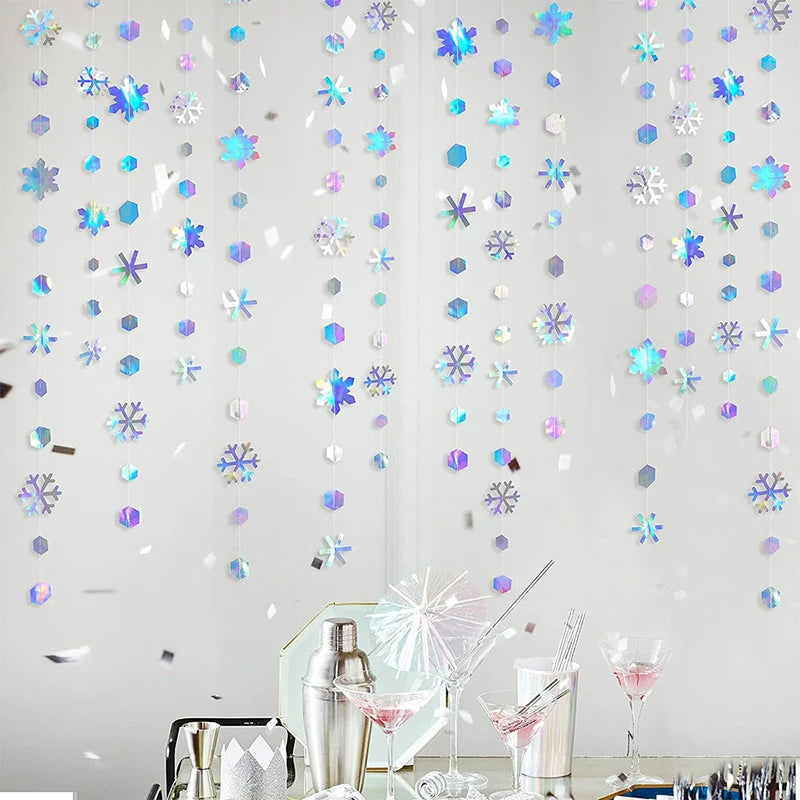 イベント・クリスマス装飾｜3Dスノーフレークガーランド4M
